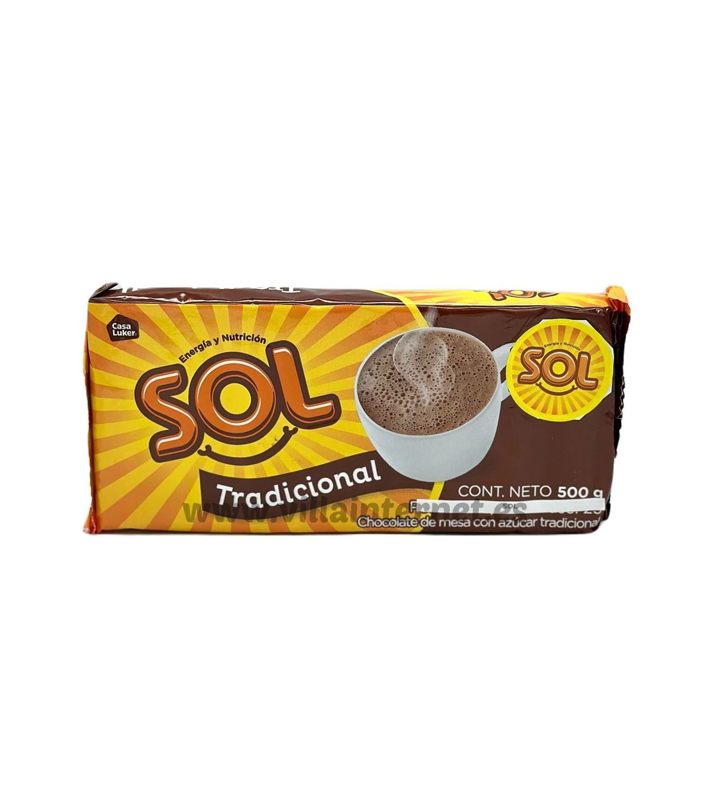 Chocolate de mesa Sol con azúcar tradicional 500g - Imagen 1